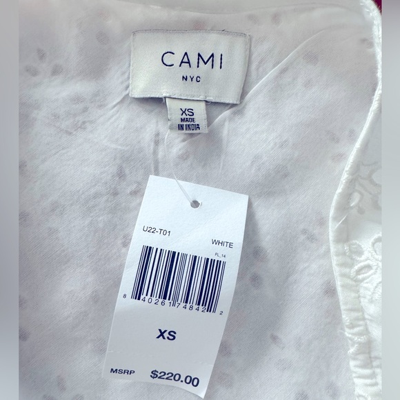 Cami NYC NWT Ardana Lace Eyelet One Shoulder Ruffle Crop Top Size XS - Picture 2 of 4